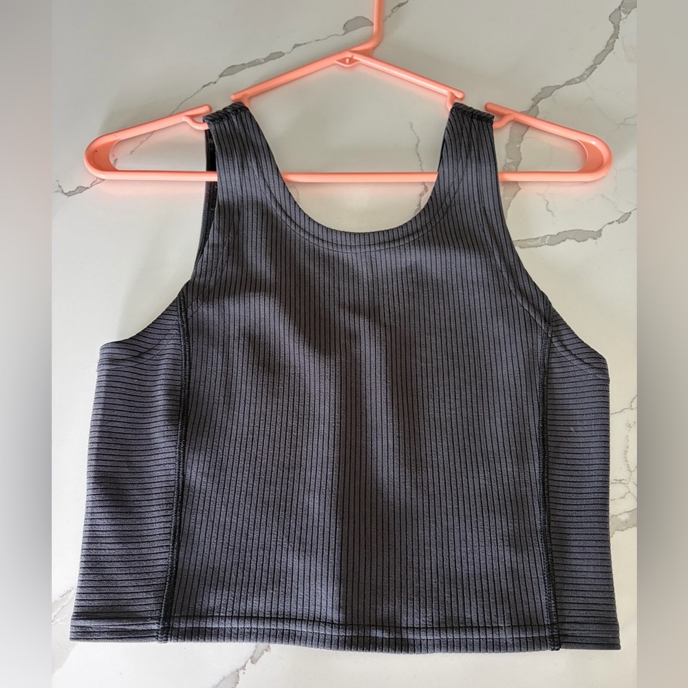 lululemon athletica Black Ribbed Cropped Tank